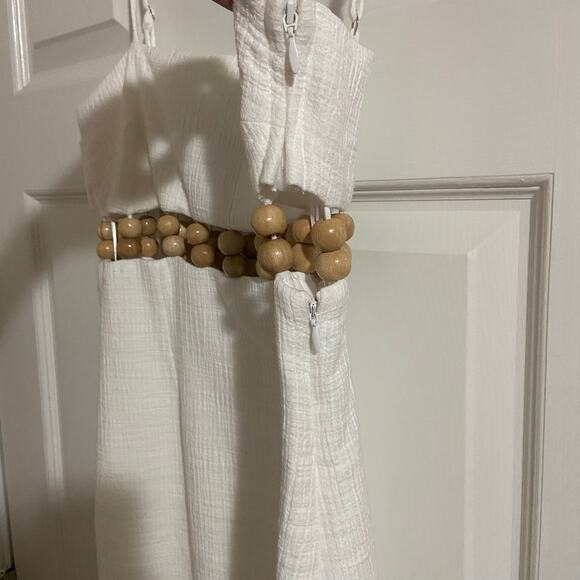 Antonio Melani Eos Crinkle Gauze Cut Out Beaded Square Neck Dress, Sz 4 -- NWT - Picture 6 of 13